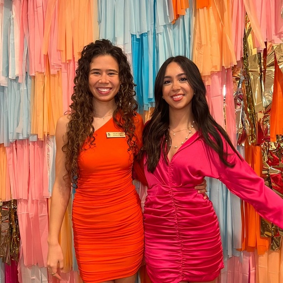 American Threads long sleeve pink mini dress, worn once. Perfect condition - Picture 3 of 5